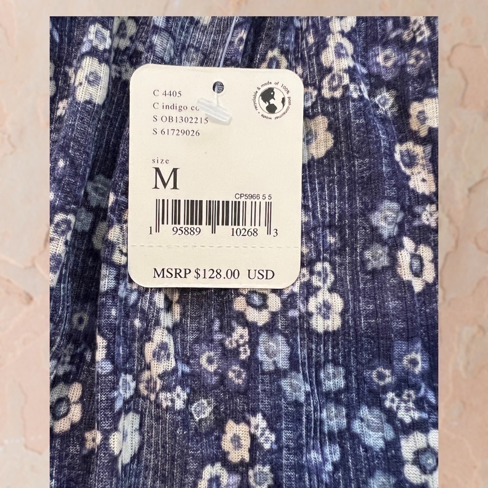 FREE PEOPLE Because I Love You OVERSIZED Flowy Contrast-Fabric Tunic Top NWT/Md - Picture 10 of 13